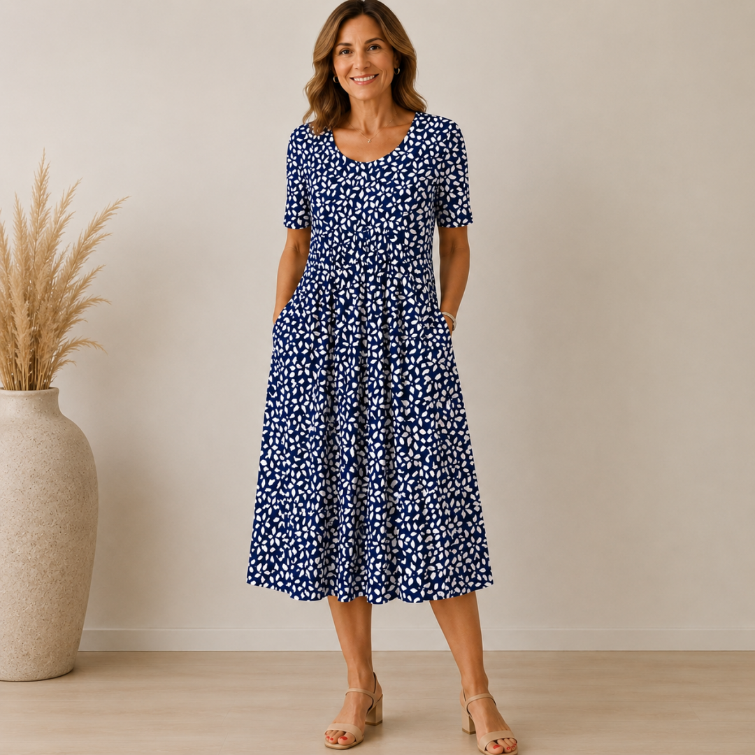 Geneviève | Graceful Floral Midi Dress