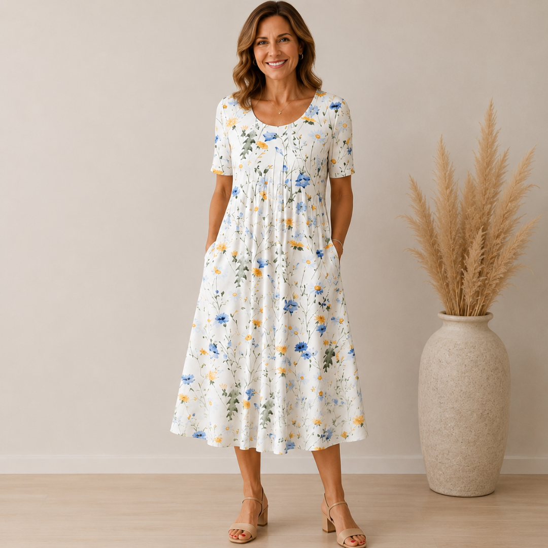 Geneviève | Graceful Floral Midi Dress