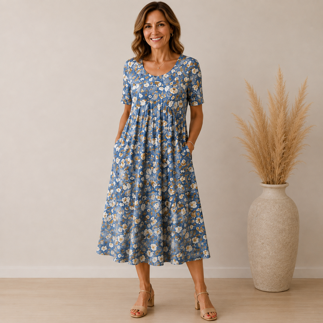 Geneviève | Graceful Floral Midi Dress
